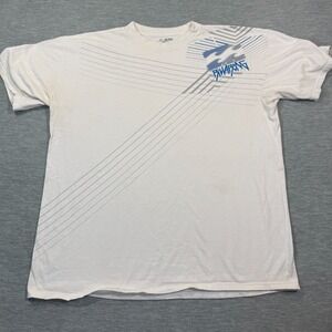 Billabong T-Shirt Men XL White‎ Graphic Tee Striped Skate Surf Y2K Style Casual